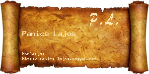 Panics Lajos névjegykártya